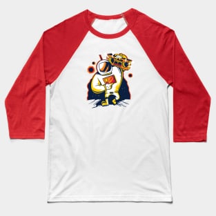 Retro Astronaut with Boombox Baseball T-Shirt